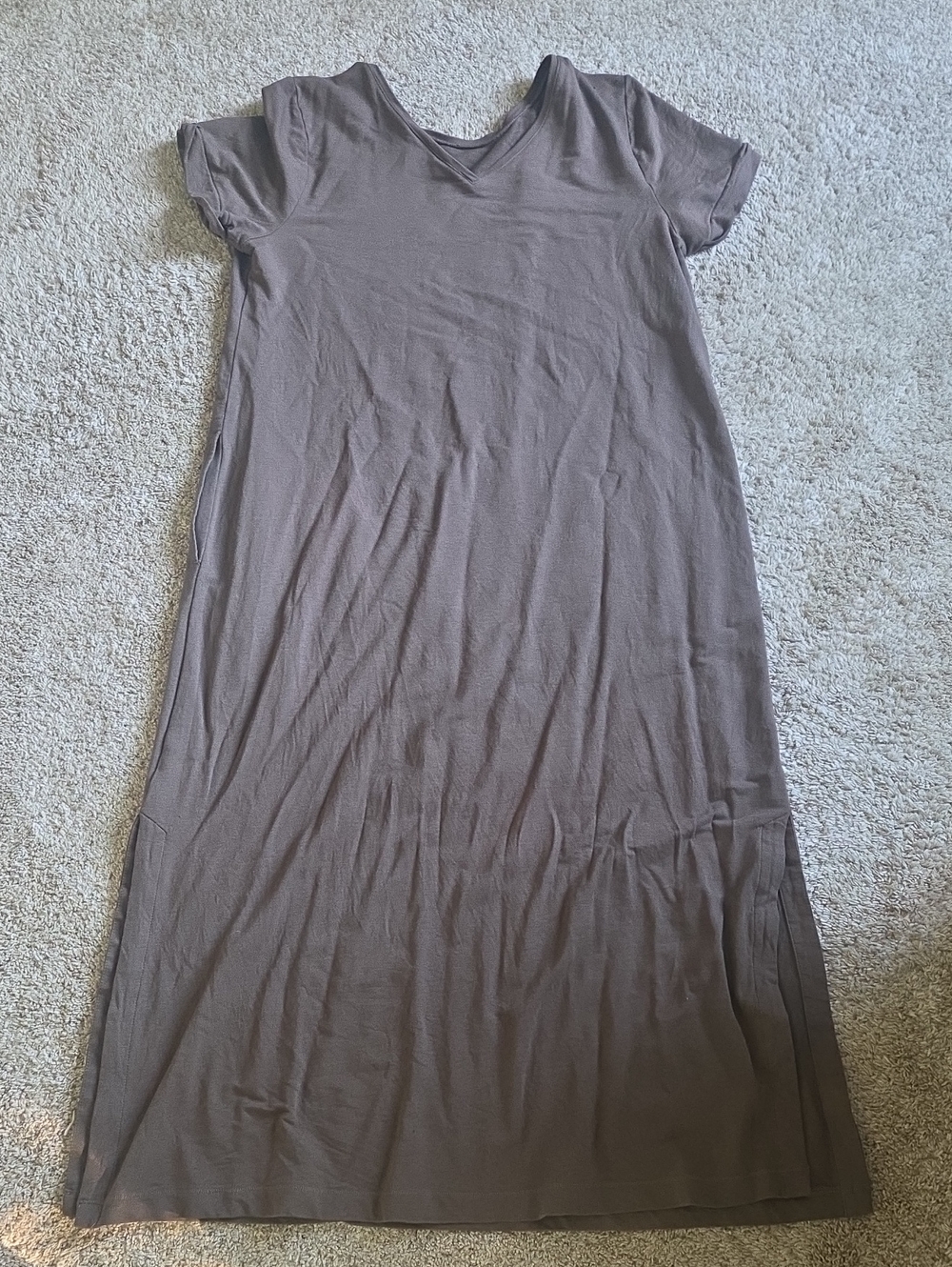Pure Jill Brown Maxi Cotton Blend Dress L